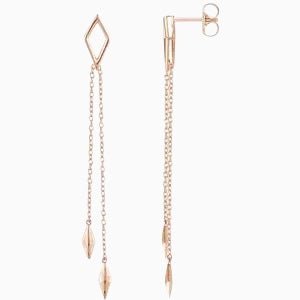 14k On Point Diamond - Shaped Dangle Geometric Chain Drop Earrings - Starflower Design