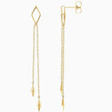 14k On Point Diamond - Shaped Dangle Geometric Chain Drop Earrings - Starflower Design
