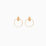 14k Open Circle Front Facing Hoop Stud Earrings - Starflower Design