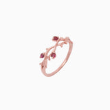 14k Perfectly Perched Ruby Branch Ring - Starflower Design