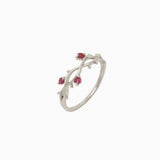 14k Perfectly Perched Ruby Branch Ring - Starflower Design