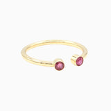14k Pretty in Pink Bezel - Set Ruby Open Ring - Starflower Design