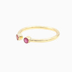 14k Pretty in Pink Bezel - Set Ruby Open Ring - Starflower Design