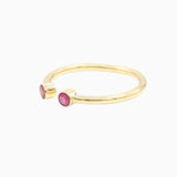 14k Pretty in Pink Bezel - Set Ruby Open Ring - Starflower Design