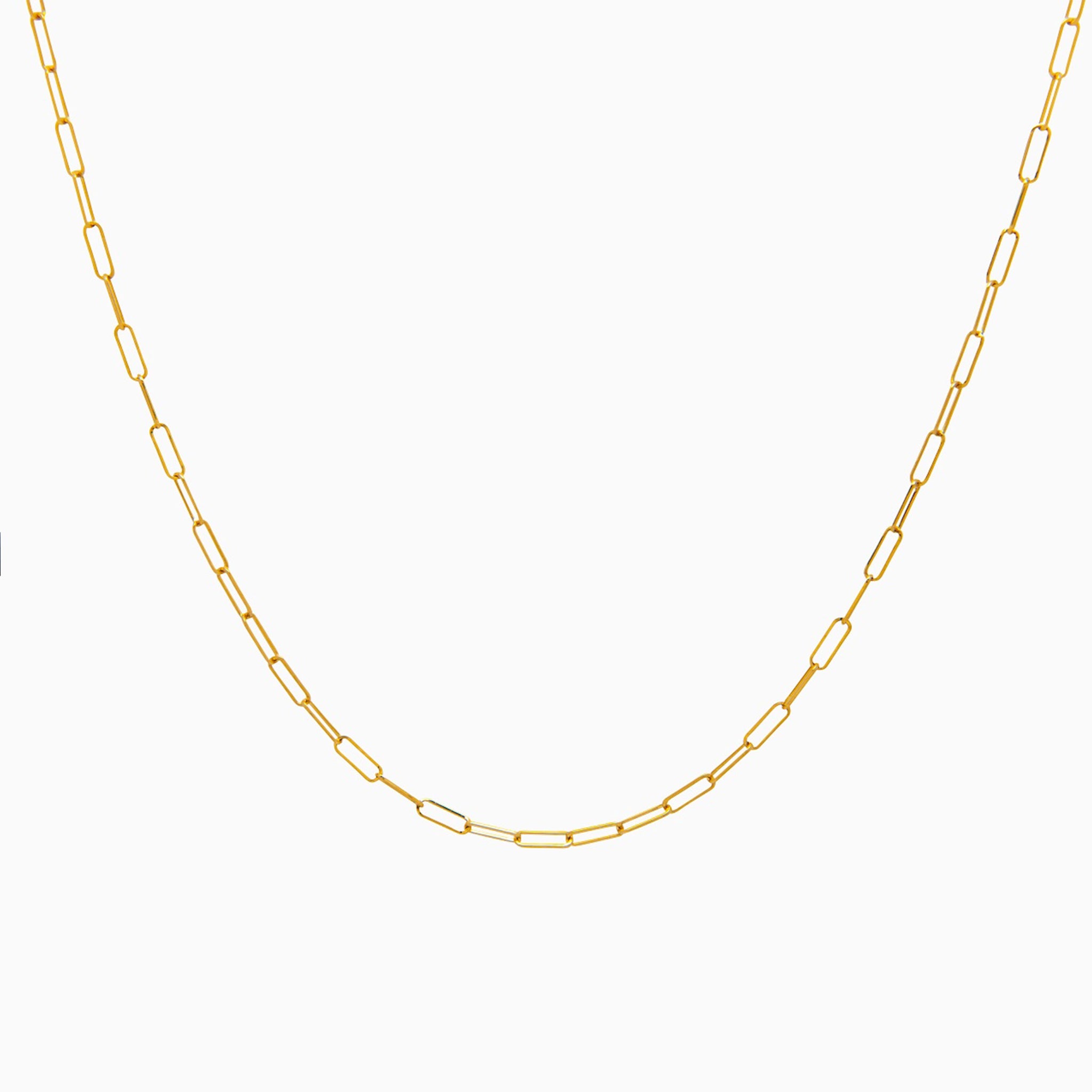 14k Retro Petite Paperclip Link Chain - Starflower Design