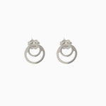 14k Right 'Round Front Facing Hoop Stud Earrings - Starflower Design