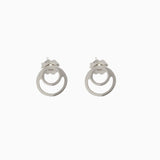 14k Right 'Round Front Facing Hoop Stud Earrings - Starflower Design