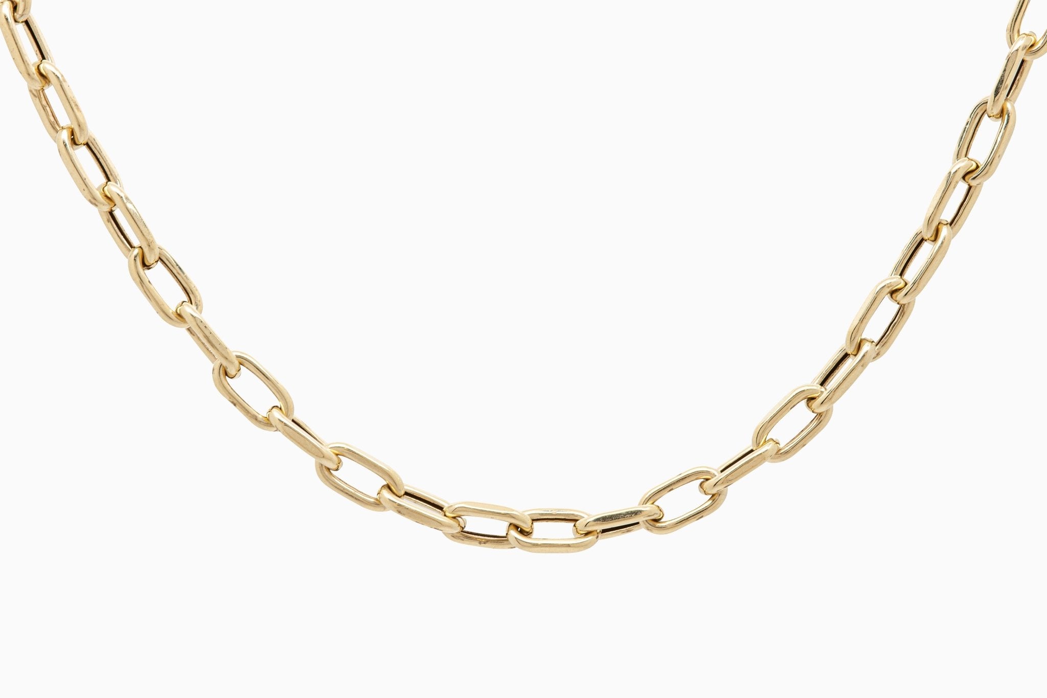 14k Rounded Retro Chunky Paperclip Link Chain - Starflower Design