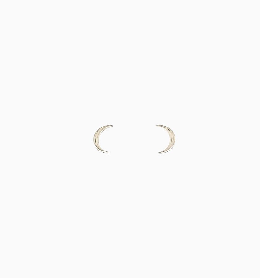14k Shoot for the Moon Stud Earrings - Starflower Design