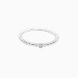 14k Single Bezel - Set Diamond Beaded Ring - Starflower Design