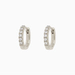 14k "They're Perfect!" Huggie Hoop Diamond Earrings - Starflower Design