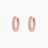 14k "They're Perfect!" Huggie Hoop Diamond Earrings - Starflower Design