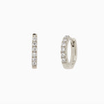 14k "They're Perfect!" Huggie Hoop Diamond Earrings - Starflower Design