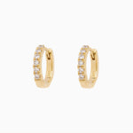 14k "They're Perfect!" Huggie Hoop Diamond Earrings - Starflower Design