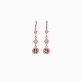 14k Yellow Gold Decadent Deco Ruby Dangle Drop Earrings - Starflower Design