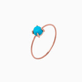 14k Gold Absolutely Effortless Tranquil Turquoise Microstackable Ring