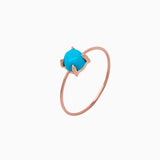 14k Gold Absolutely Effortless Tranquil Turquoise Microstackable Ring