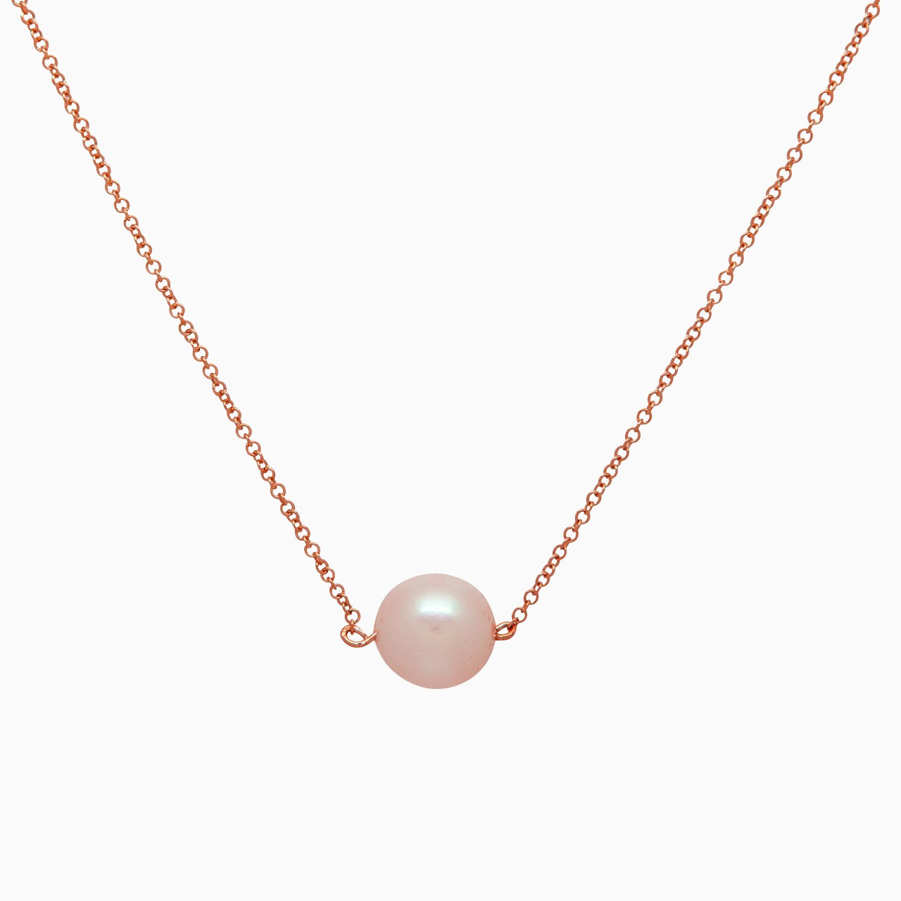 14k Rose Gold Cultured Freshwater Pearl Single Station Necklace