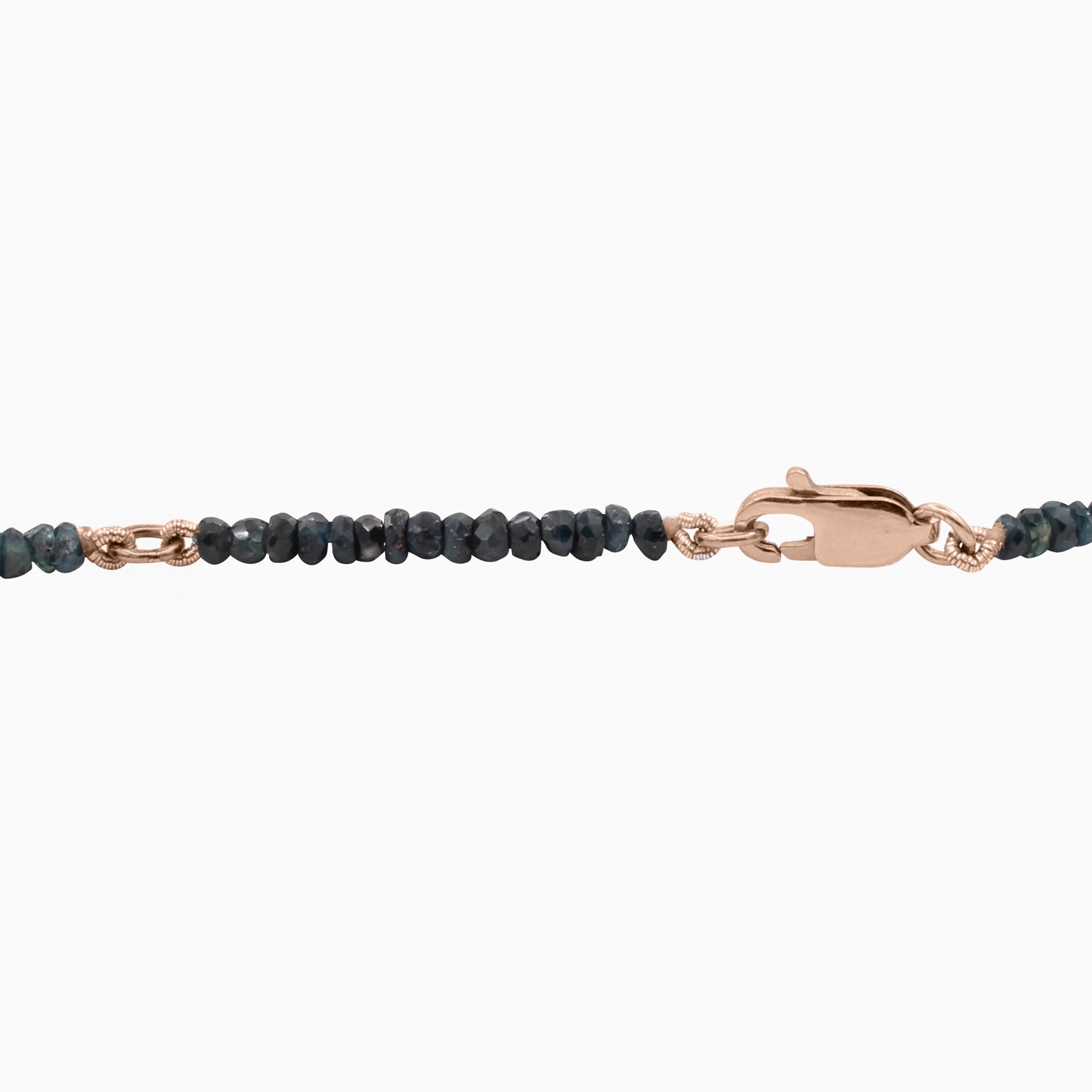 Blue 40CT Adjustable Ombre Sapphire Choker Necklace, 14k Rose Gold Lobster Clasp Closure