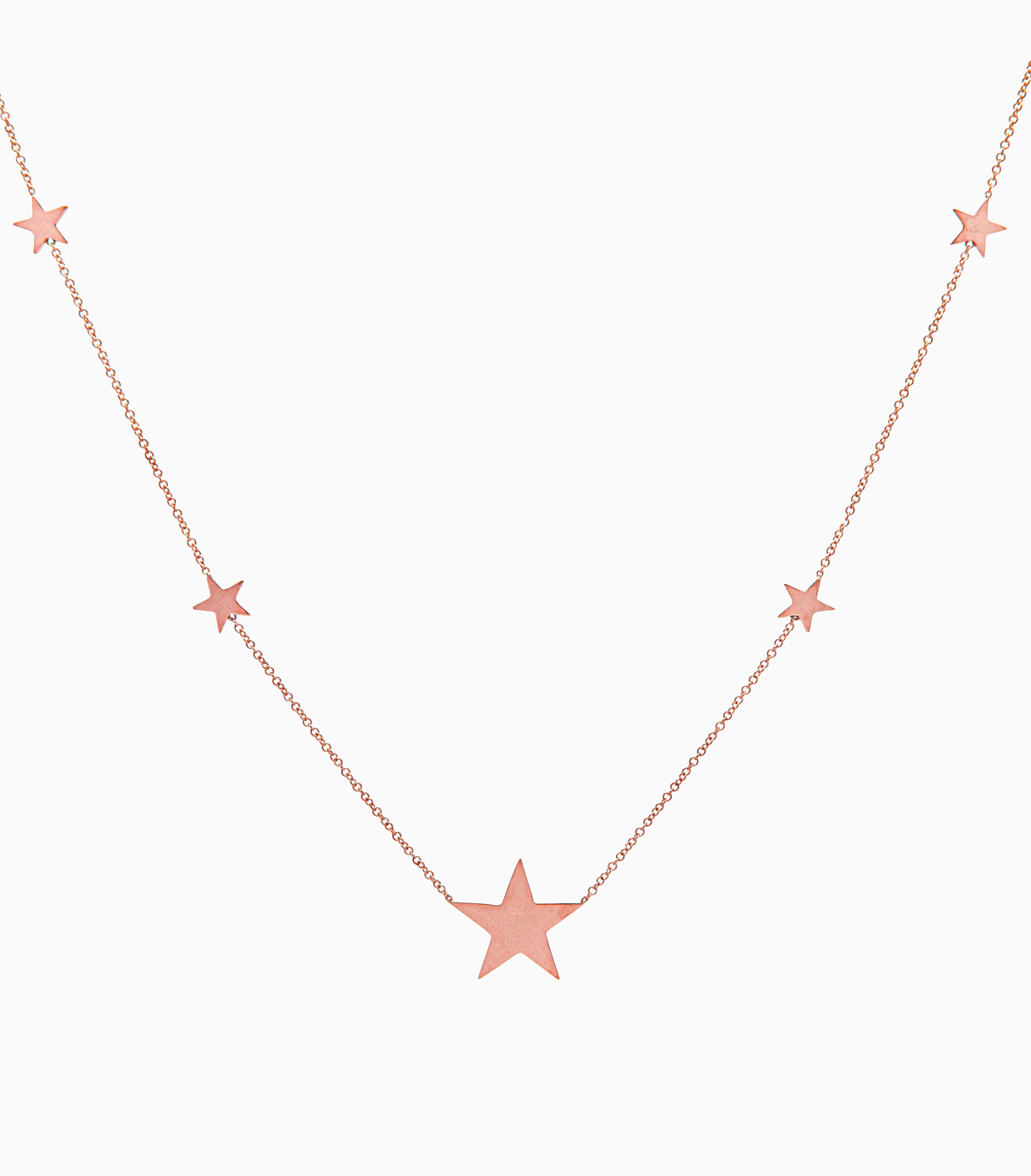 14k Rose Gold North Star Five Station Necklace