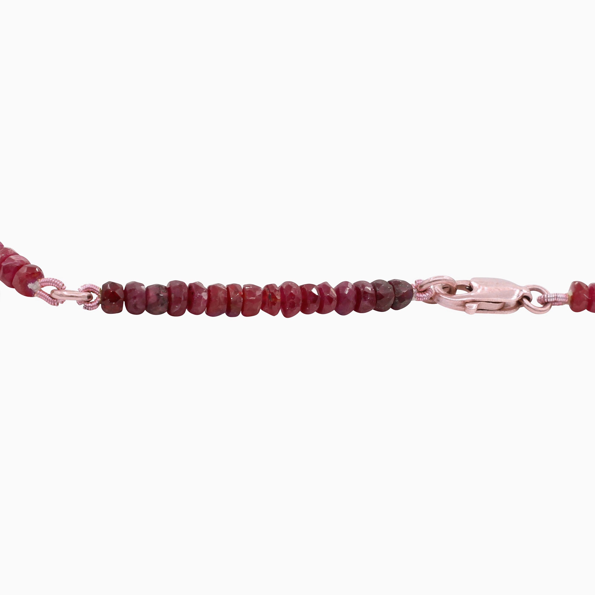 Radiant in Red 40CT Adjustable Ombre Ruby Choker Necklace, 14k Rose Gold Lobster Clasp Closure