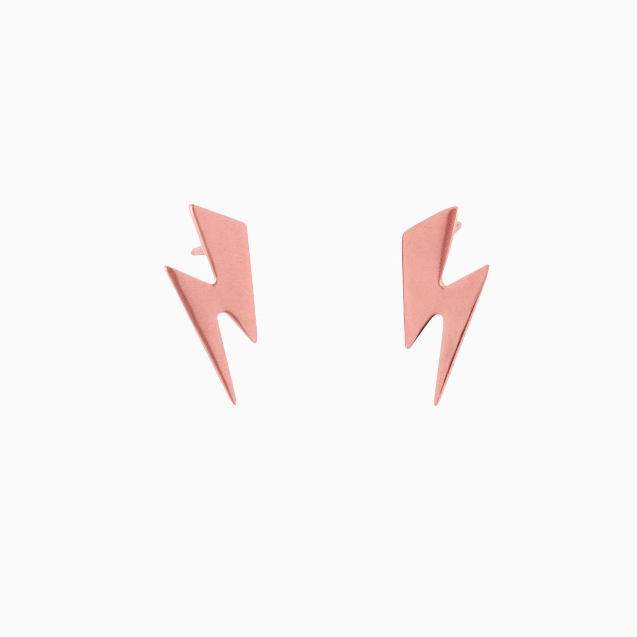 14K Rose Gold Lightning Bolt Diamond Earrings