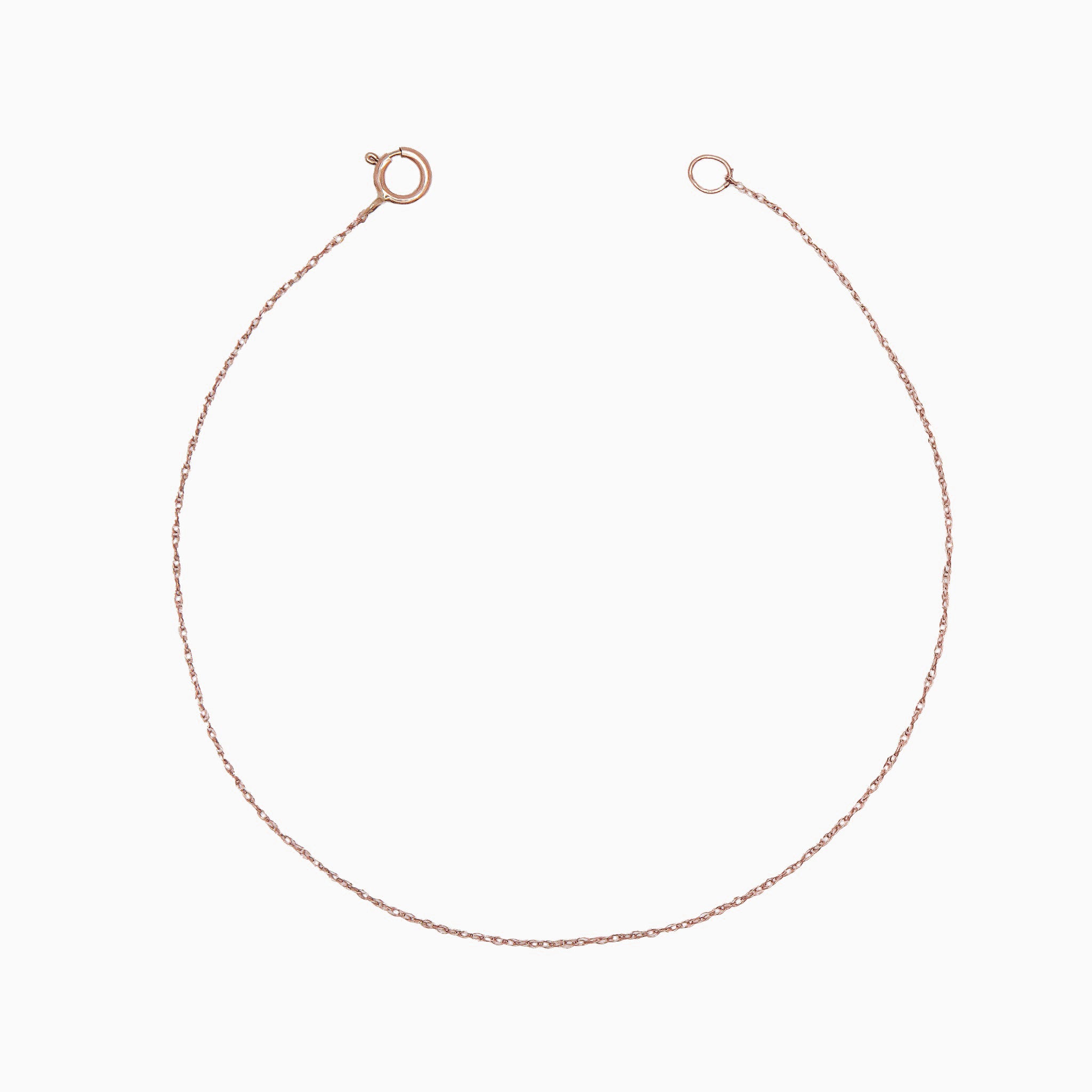 14k Rose Gold Tiniest Tight Rope Chain Bracelet