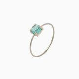 14k Gold Absolutely Effortless Icy Light Blue Tourmaline Microstackable Ring