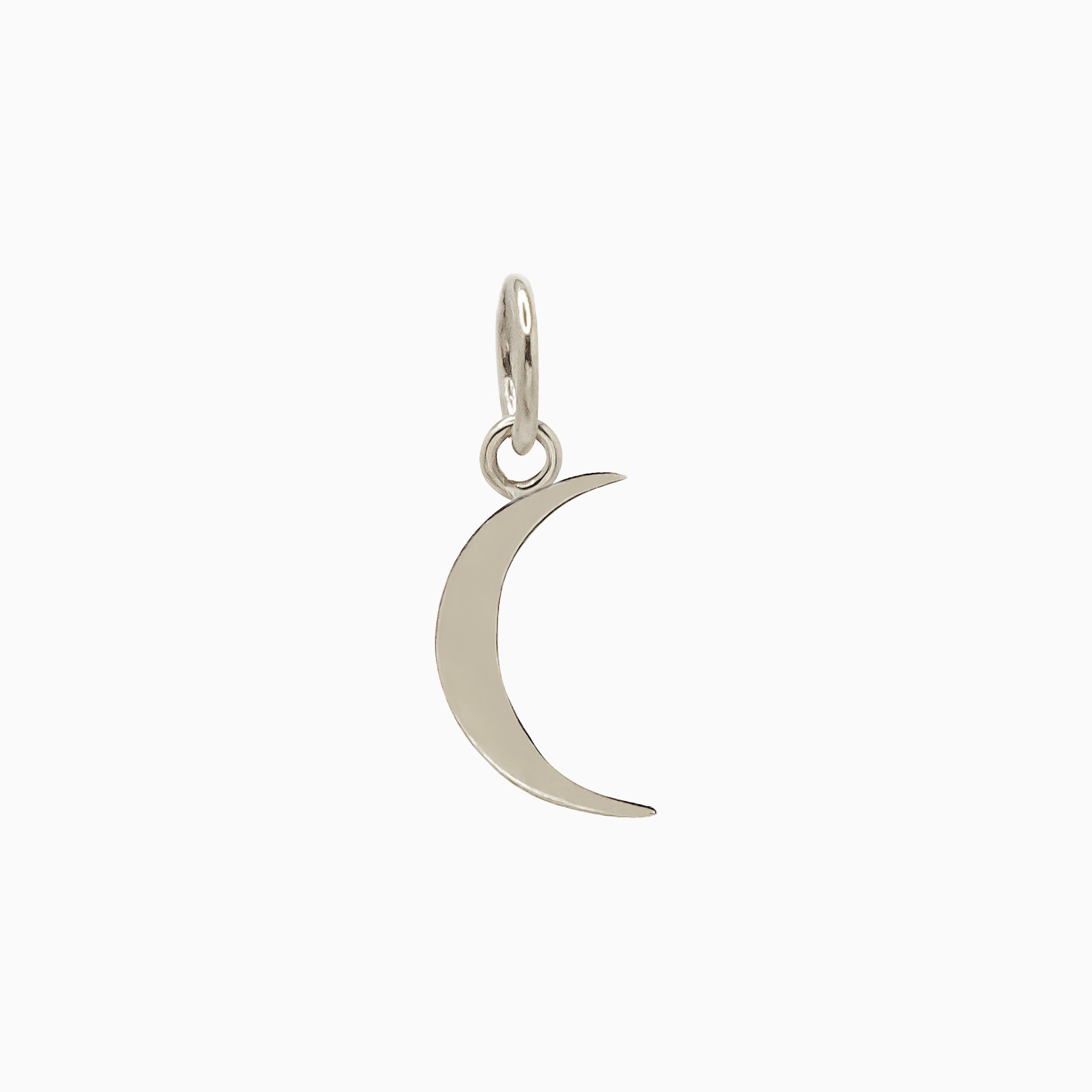 14k White Gold Crescent Moon Pendant Charm