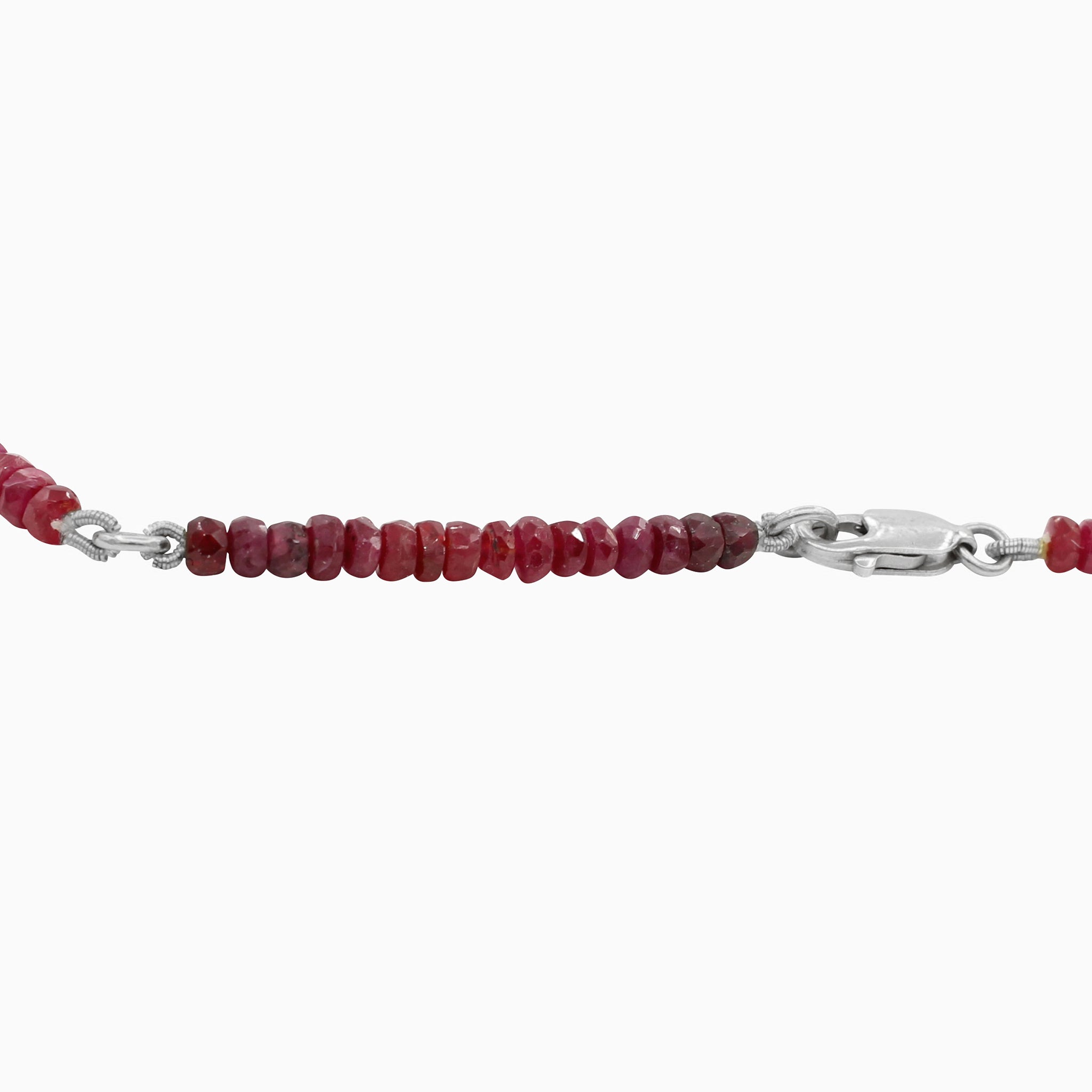 Radiant in Red 40CT Adjustable Ombre Ruby Choker Necklace, 14k White Gold Lobster Clasp Closure