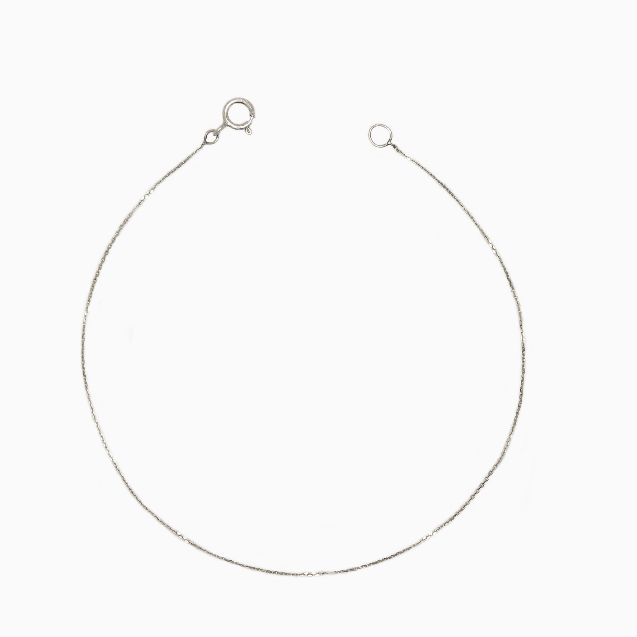 14k White Gold Shimmer & Shine Diamond Cut Cable Chain Bracelet