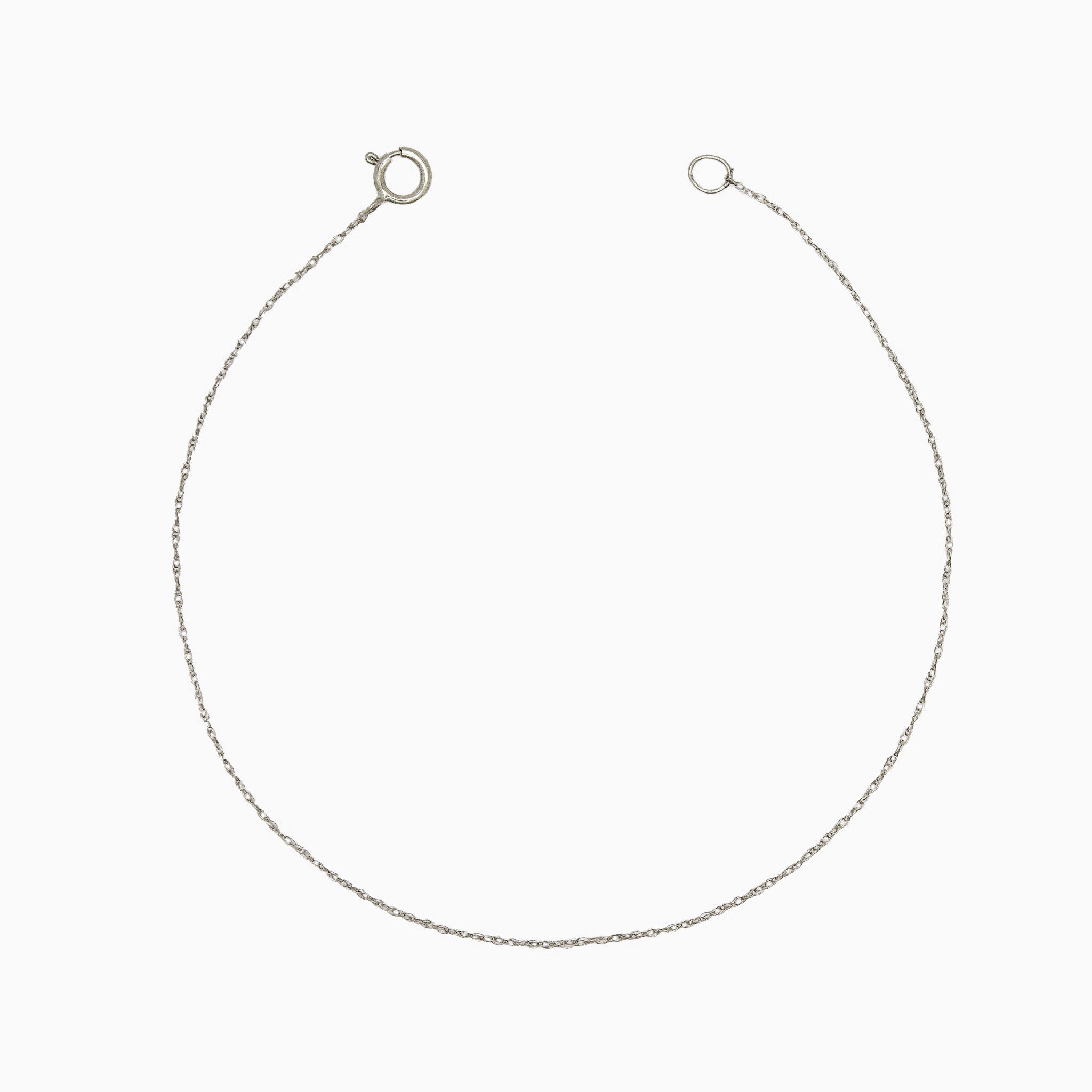 14k White Gold Tiniest Tight Rope Chain Bracelet