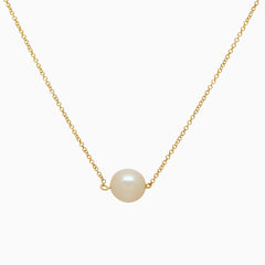 14k Yellow Gold Cultured Freshwater Pearl Single Station Necklace