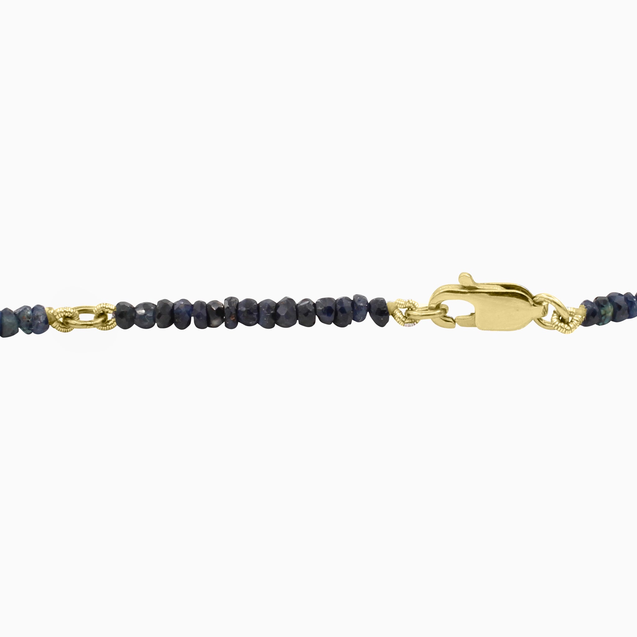 Blue 40CT Adjustable Ombre Sapphire Choker Necklace, 14k Yellow Gold Lobster Clasp Closure