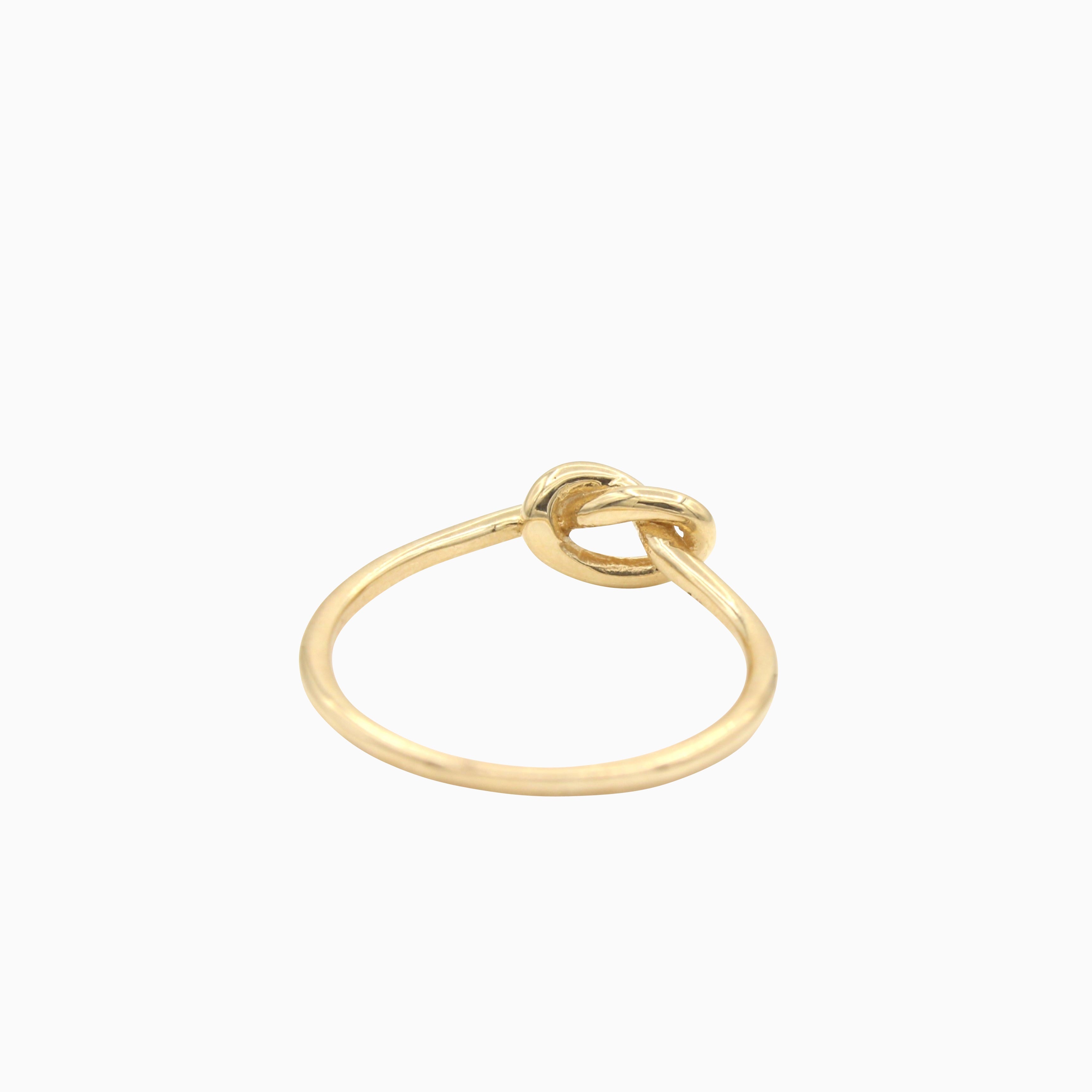 14k Yellow Gold Forget Me Knot Ring, back view