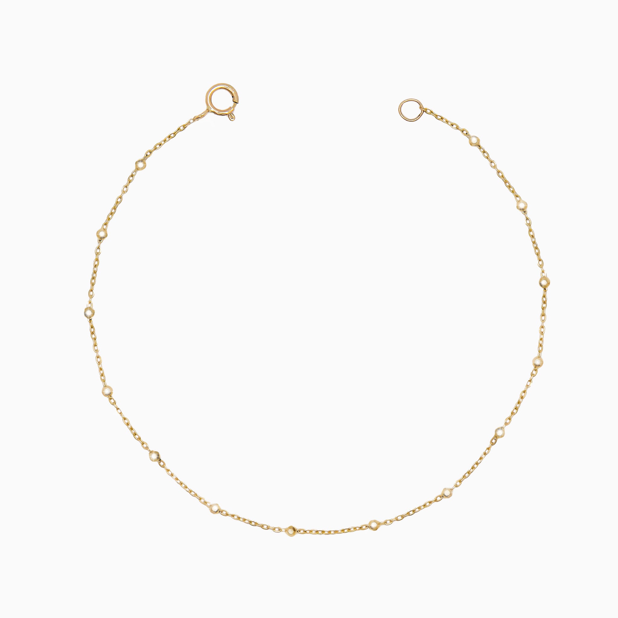 14k Yellow Gold "I Love the Nightlife" Diamond-Cut Disco Ball Cable Chain Bracelet