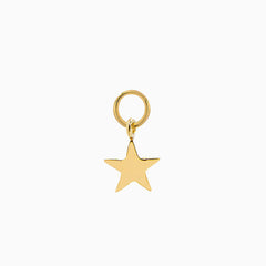 14k Yellow Gold Shining Star Earring Charm