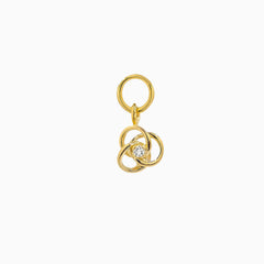 14k Yellow Gold Trinity Love Knot Diamond Earring Charm