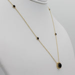 14k Bewitched Black Onyx Station Necklace - Starflower Design