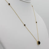 14k Bewitched Black Onyx Station Necklace - Starflower Design