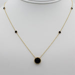 14k Bewitched Black Onyx Station Necklace - Starflower Design