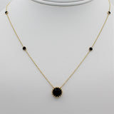14k Bewitched Black Onyx Station Necklace - Starflower Design