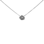 14k Blooming Beauty Vintage Rose Blossom Diamond Necklace - Starflower Design