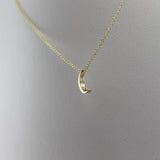 14k Crescent Moon with Diamond Pendant - Starflower Design