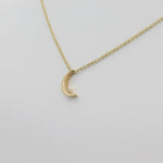 14k Crescent Moon with Diamond Pendant - Starflower Design