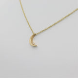 14k Crescent Moon with Diamond Pendant - Starflower Design