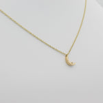 14k Crescent Moon with Diamond Pendant - Starflower Design