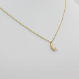 14k Crescent Moon with Diamond Pendant - Starflower Design