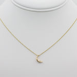 14k Crescent Moon with Diamond Pendant - Starflower Design