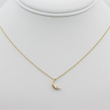 14k Crescent Moon with Diamond Pendant - Starflower Design